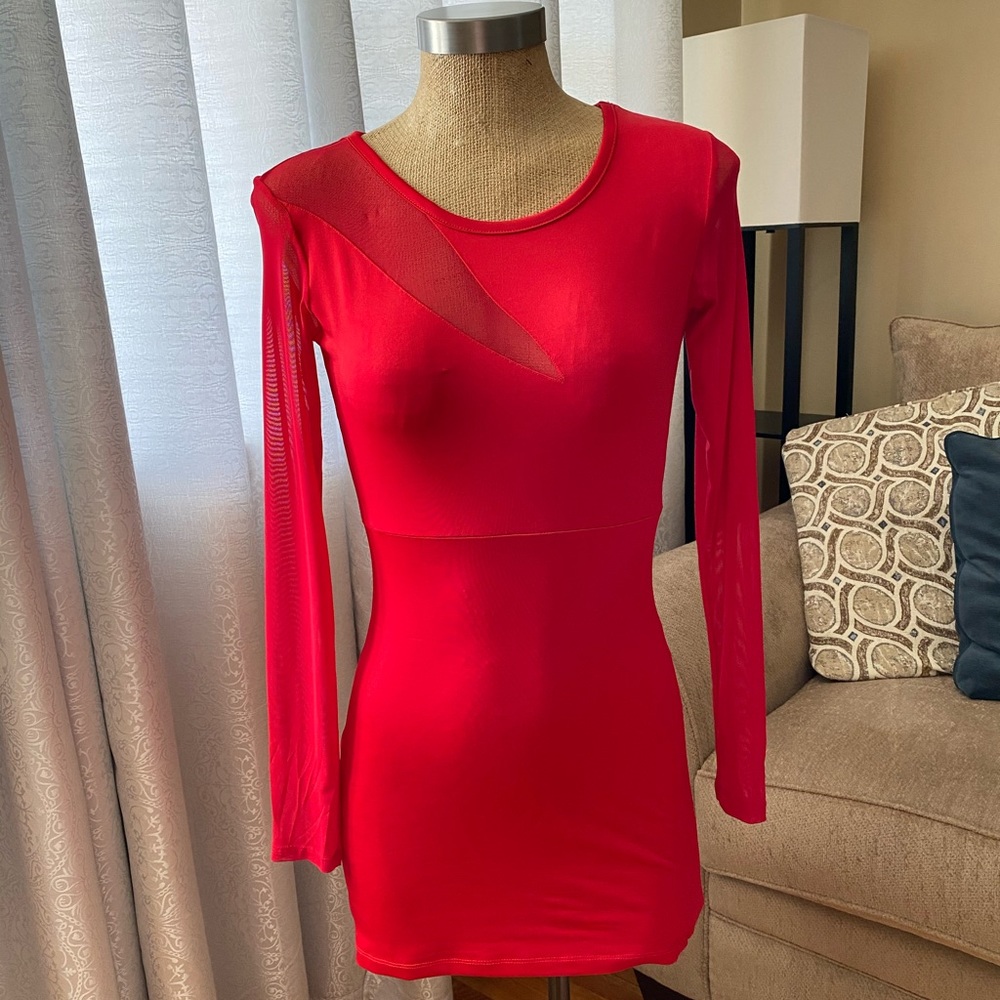 CHARLOTTE RUSEE MESH CUTOUT DRESS